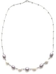 Sudraba kaklarota ar dabīgām baltām pērlēm cena un informācija | Kaklarotas | 220.lv