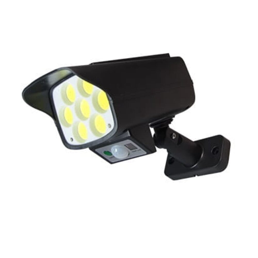 LED gaismeklis - kameras imitācija 12 W 6000 K ar saules bateriju un kustības sensoru IP65 cena un informācija | Āra apgaismojums | 220.lv
