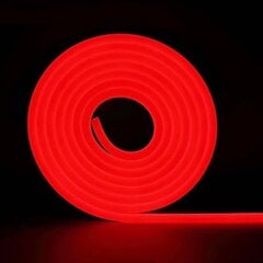 Неоновая светодиодная лента красная 12В 5м 8Вт/м комплект с блоком питания цена и информация | Светодиодные ленты | 220.lv