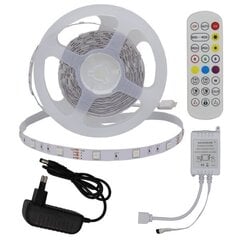 LED Lentas Komplekts 5m 4W/m ( Adapteris + IR kontrolieris + Tālvadības Pults) RGB 30 Diodes/m Optonica цена и информация | Светодиодные ленты | 220.lv