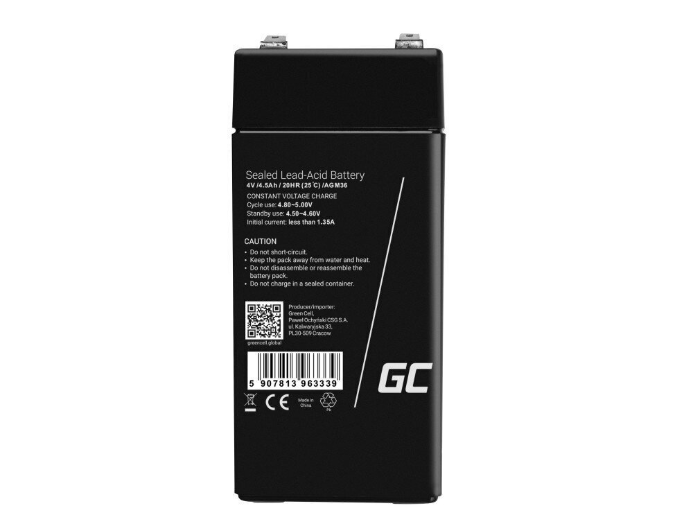 Svina akumulators Green Cell AGM VRLA 6V 7.2Ah цена и информация | Akumulatori | 220.lv