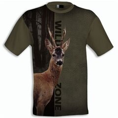 T-krekls ar īsām piedurknēm un stirnas attēlu Wildzone cena un informācija | Vīriešu T-krekli | 220.lv