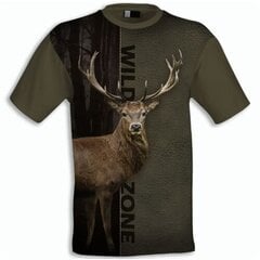 T-krekls ar īsām piedurknēm un brieža attēlu Wildzone cena un informācija | Vīriešu T-krekli | 220.lv
