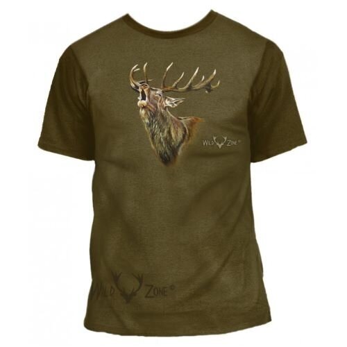 T-krekls ar īsām piedurknēm un brieža attēlu Wildzone cena un informācija | Vīriešu T-krekli | 220.lv