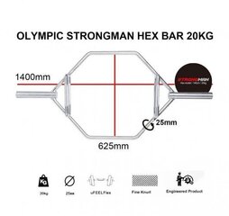 Olimpiskais stienis STRONGMAN Hex Bar цена и информация | Гантели, гири, штанги | 220.lv