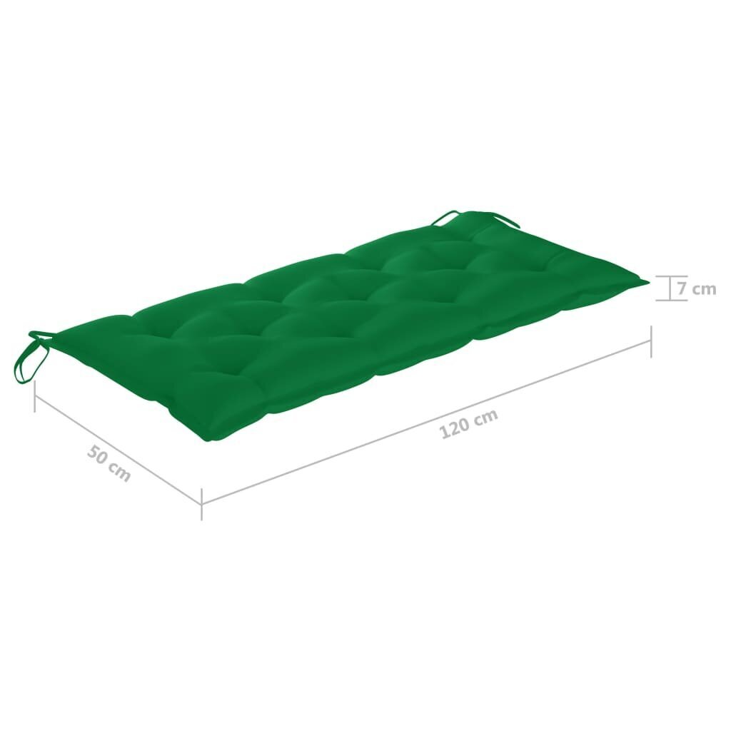 Divvietīgs dārza sols ar matraci vidaXL, 120 cm цена и информация | Dārza soli | 220.lv
