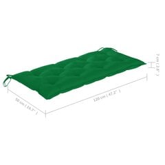 Dārza sols ar matraci vidaXL, 120 cm цена и информация | Скамейки | 220.lv