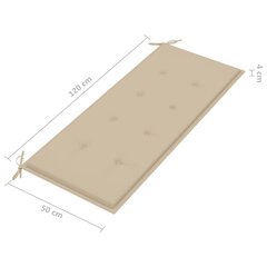Dārza sols ar matraci vidaXL, 120 cm cena un informācija | Dārza soli | 220.lv