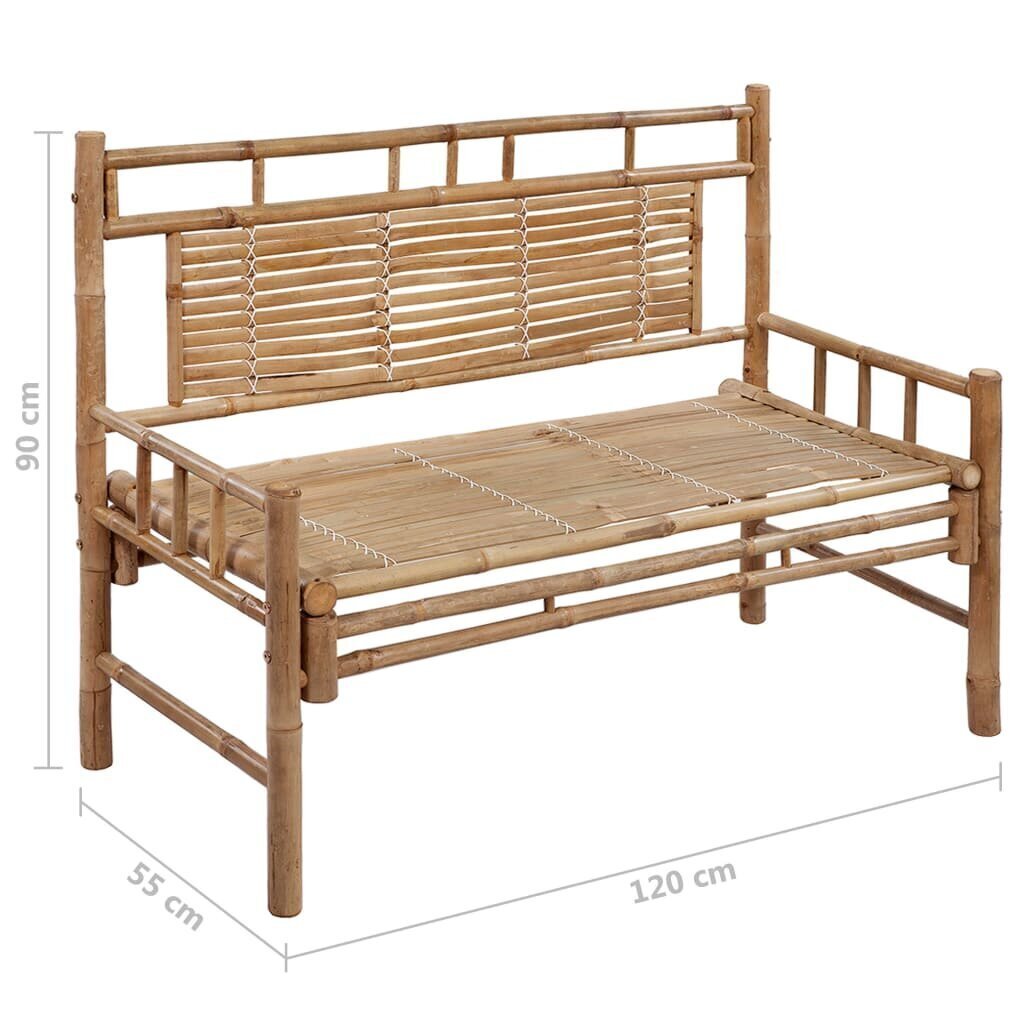 Dārza sols ar matraci vidaXL, 120 cm цена и информация | Dārza soli | 220.lv