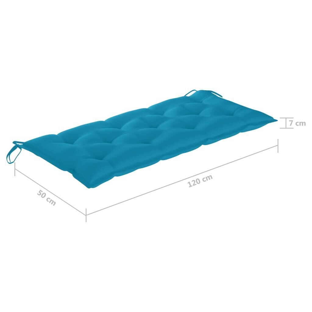 Dārza sols ar matraci vidaXL, 120 cm cena un informācija | Dārza soli | 220.lv