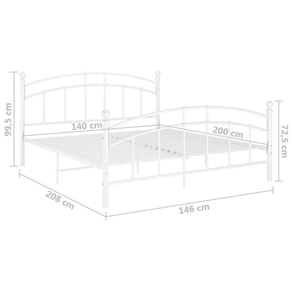 Gultas rāmis vidaXL, 140x200 cm, balts cena un informācija | Gultas | 220.lv