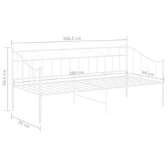 Dīvāngulta vidaXL, 90x200 cm, balta цена и информация | Кровати | 220.lv