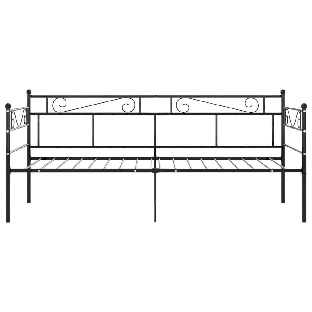 Dīvāngultas rāmis vidaXL, 90x200 cm, melns cena un informācija | Gultas | 220.lv