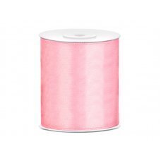 Satīna lente, gaiši rozā, 100mm/25m (1 gab. / 25 lm) cena un informācija | Dāvanu saiņošanas materiāli | 220.lv