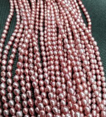 A klases saldūdens pērles, 4-5x3,5-4 mm, 1 vītne cena un informācija | Rotu veidošana, pērļošana | 220.lv