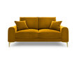Divvietīgs dīvāns Mazzini Sofas Madara, velūrs, dzeltens/zeltainas krāsas cena un informācija | Dīvāni | 220.lv