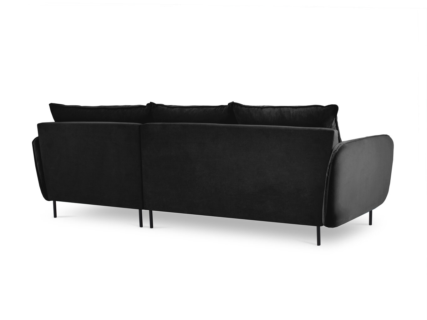 Stūra dīvāns Cosmopolitan Design Vienna, velūrs, melns cena un informācija | Stūra dīvāni | 220.lv