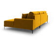 Stūra dīvāns Mazzini Sofas Madara, velūrs, dzeltens/melns cena un informācija | Stūra dīvāni | 220.lv
