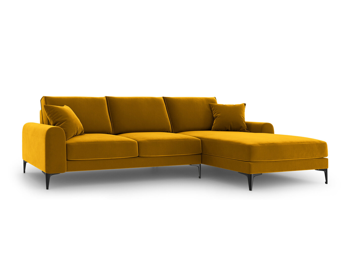 Stūra dīvāns Mazzini Sofas Madara, velūrs, dzeltens/melns cena un informācija | Stūra dīvāni | 220.lv