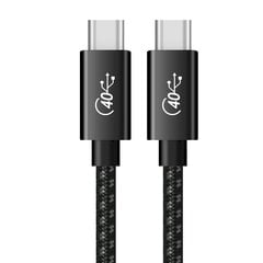 Fusion Superior USB-C -> USB-C кабель для передачи данных 100 Вт / 40 Гбит / с / USB 4 GEN 3 / 8K / 1,5 м черный цена и информация | Кабели для телефонов | 220.lv