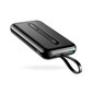 Joyroom Linglong power bank 10000mAh 20W Power Delivery Quick Charge USB / USB Type C / built-in USB Type C cable black (JR-L001 black) цена и информация | Lādētāji-akumulatori (Power bank) | 220.lv