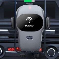 Dudao car holder with built-in Qi wireless charger 15W gray (F20xs) цена и информация | Держатели для телефонов | 220.lv