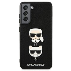 KLHCS21FESAKICKCBK Karl Lagerfeld Saffiano K&C Heads Case for Samsung Galaxy S21 FE 5G Black cena un informācija | Telefonu vāciņi, maciņi | 220.lv