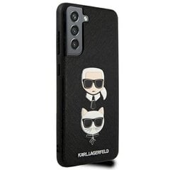 KLHCS21FESAKICKCBK Karl Lagerfeld Saffiano K&C Heads чехол для Samsung Galaxy S21 FE 5G черный цена и информация | Чехлы для телефонов | 220.lv