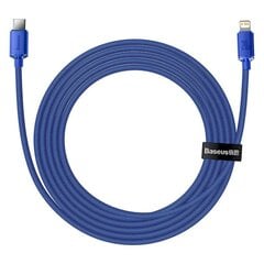 Baseus Crystal cable USB-C to Lightning, 20W, PD, 2m (blue) цена и информация | Кабели для телефонов | 220.lv