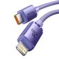 Baseus Crystal cable USB-C to Lightning, 20W, PD, 1.2m (purple) cena un informācija | Savienotājkabeļi | 220.lv