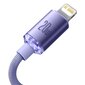 Baseus Crystal cable USB-C to Lightning, 20W, PD, 1.2m (purple) cena un informācija | Savienotājkabeļi | 220.lv