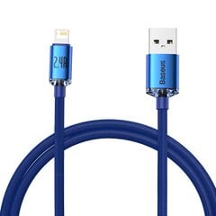 Baseus Crystal cable USB to Lightning, 2.4A, 1.2m (blue) cena un informācija | Savienotājkabeļi | 220.lv