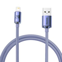 Baseus Crystal cable USB to Lightning, 2.4A, 1.2m (purple) cena un informācija | Savienotājkabeļi | 220.lv