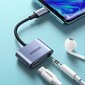 Ugreen audio adapter USB Type C (male) - USB Type C PD QC (female) + 3.5mm mini jack (female) gray (CM231) cena un informācija | Savienotājkabeļi | 220.lv