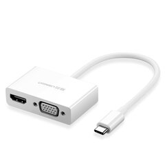 Ugreen adapter video converter USB Type C - HDMI / VGA white (MM123) cena un informācija | Adapteri un USB centrmezgli | 220.lv