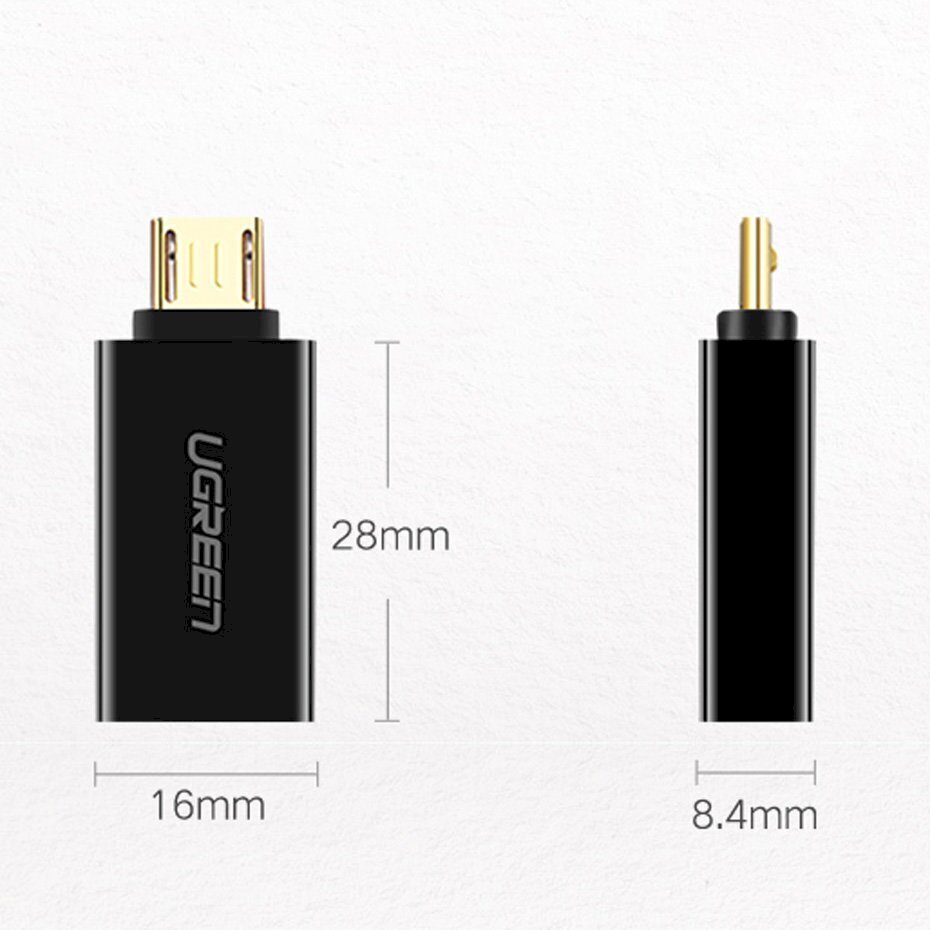 Ugreen micro USB - USB 2.0 OTG adapter white (US195) cena un informācija | Savienotājkabeļi | 220.lv