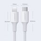 Ugreen MFi USB Type C - Lightning cable 3A 2m white (US171) цена и информация | Savienotājkabeļi | 220.lv