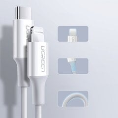 Ugreen MFi cable USB Type C - Lightning 3A 1.5 m white (US171) цена и информация | Кабели для телефонов | 220.lv