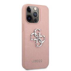 GUHCP13LSA4GSPI Guess PU Saffiano Big 4G Metal Logo Case for iPhone 13 Pro Pink cena un informācija | Telefonu vāciņi, maciņi | 220.lv