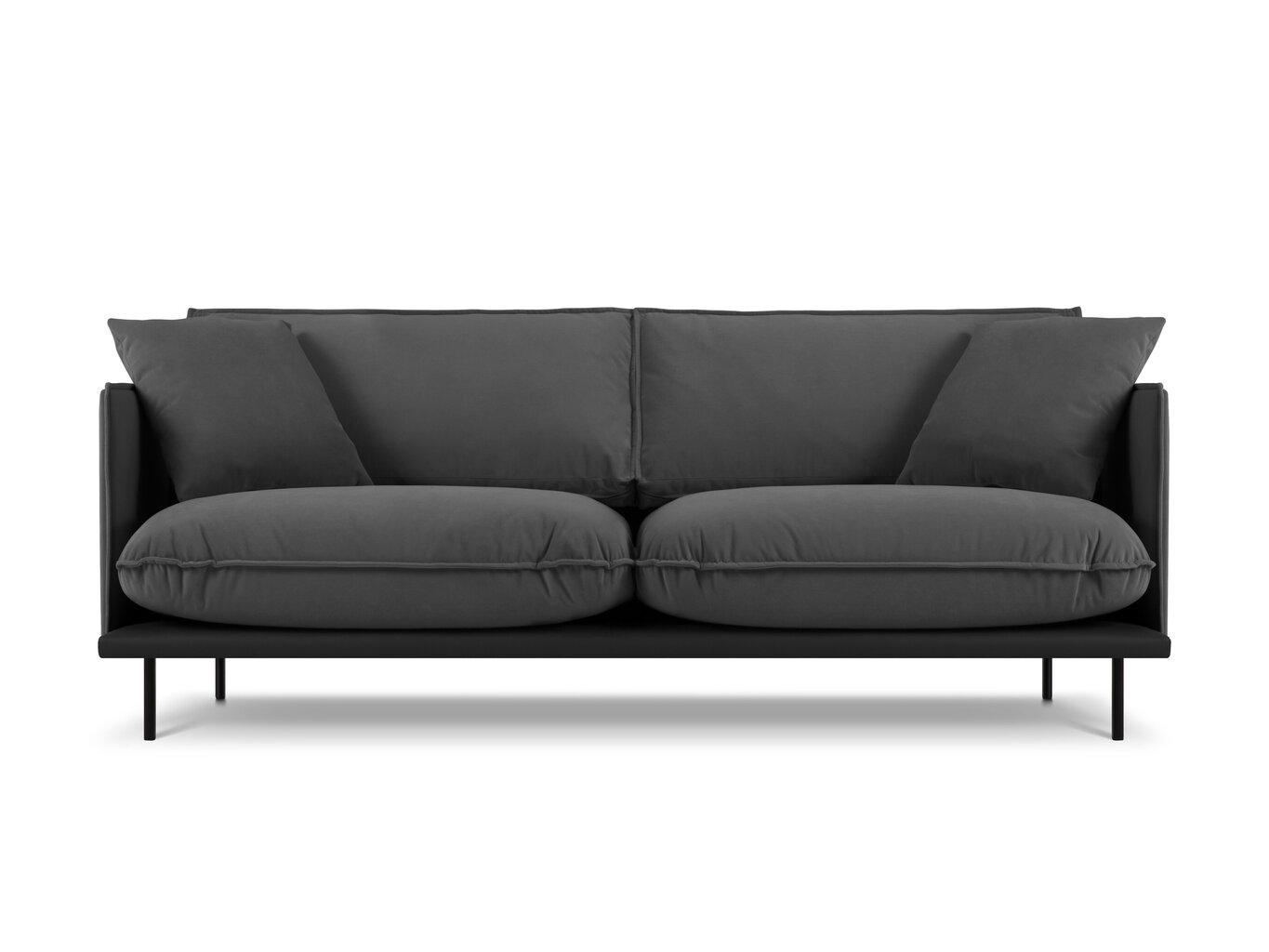 Trīsvietīgs dīvāns Interieurs 86 Auguste, tumši pelēks cena un informācija | Dīvāni | 220.lv