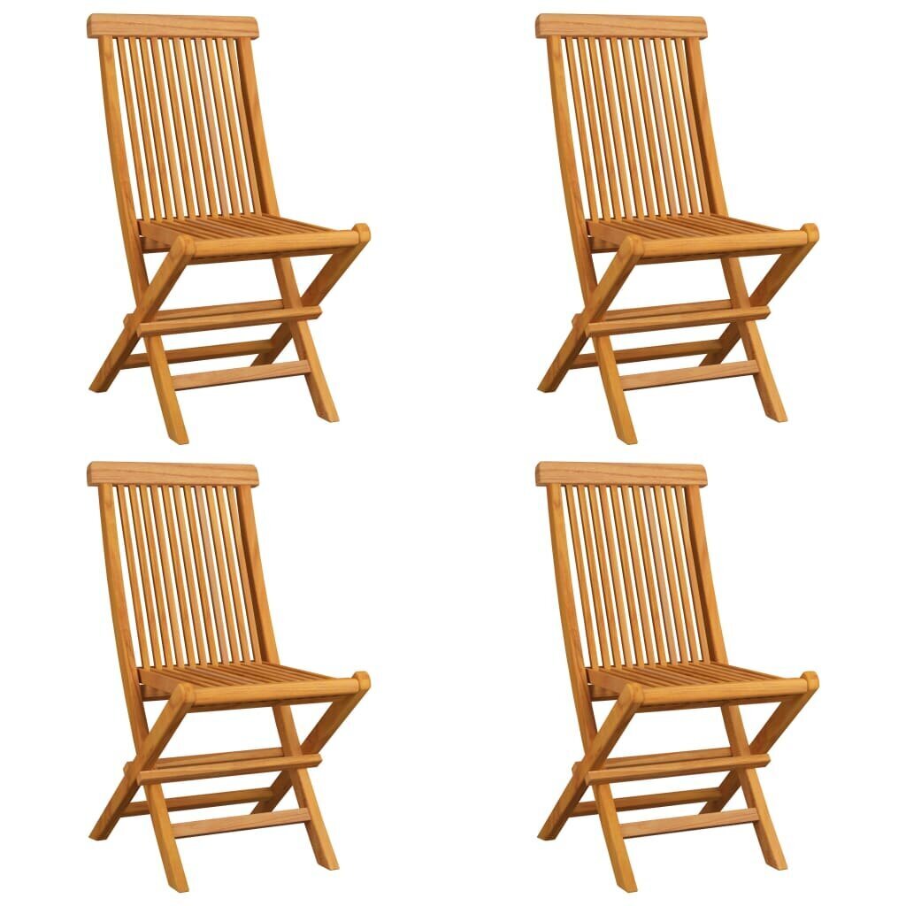 Dārza krēsli vidaXL, 4 gab., krēmbalti matrači cena un informācija | Dārza krēsli | 220.lv
