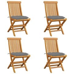 Dārza krēsli vidaXL, 4 gab., pelēki matrači cena un informācija | Dārza krēsli | 220.lv