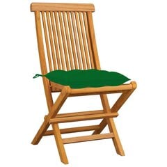 Dārza krēsli vidaXL, 4 gab., zaļi matrači cena un informācija | Dārza krēsli | 220.lv