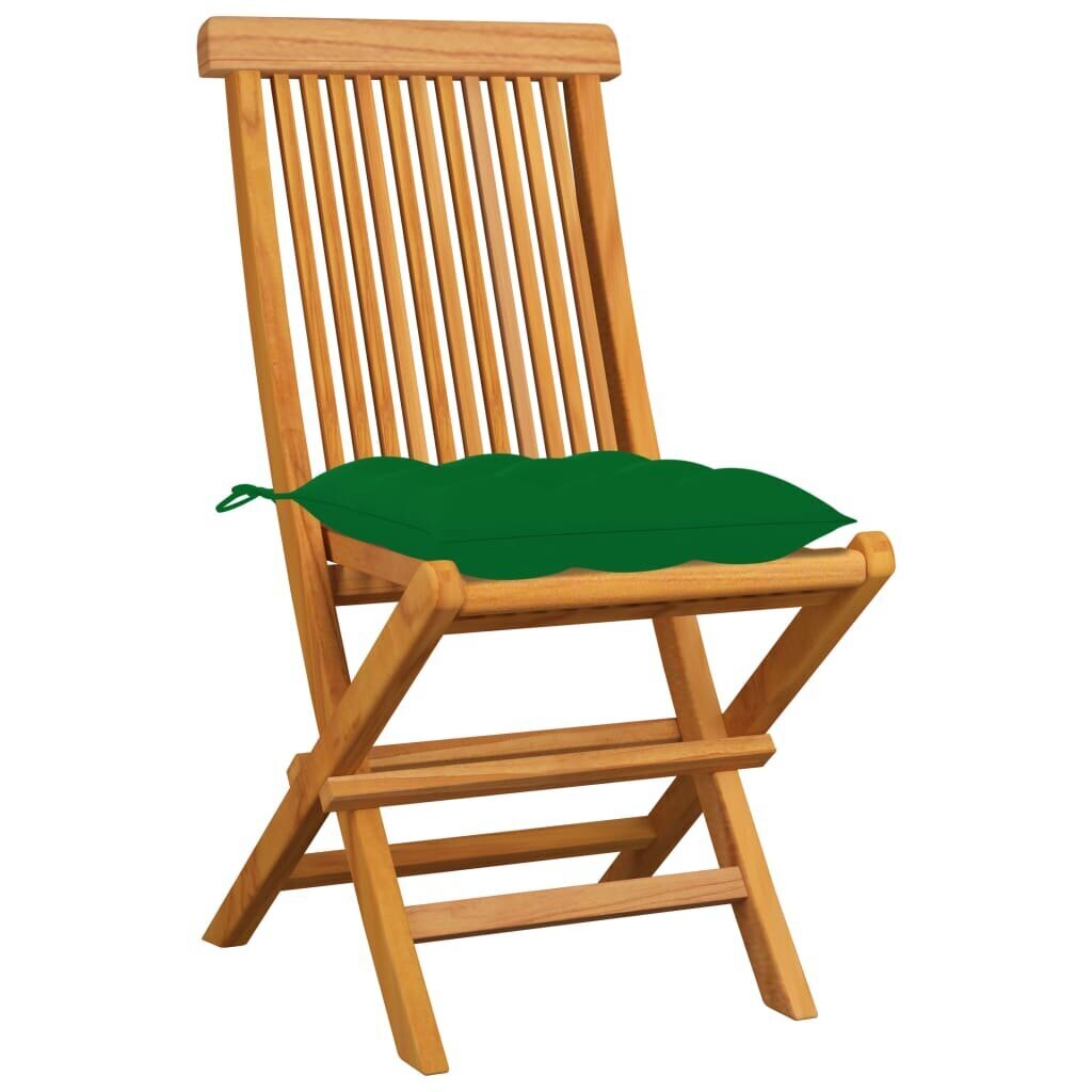 Dārza krēsli vidaXL, 4 gab., zaļi matrači цена и информация | Dārza krēsli | 220.lv
