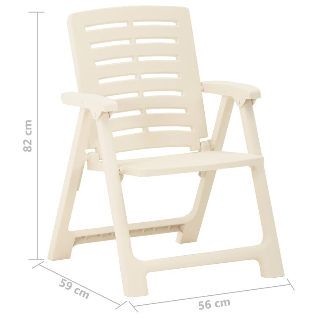 Dārza krēsli vidaXL, 2 gab., balti cena un informācija | Dārza krēsli | 220.lv