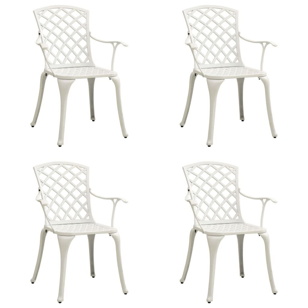 Dārza krēsli vidaXL, 4 gab., balti cena un informācija | Dārza krēsli | 220.lv