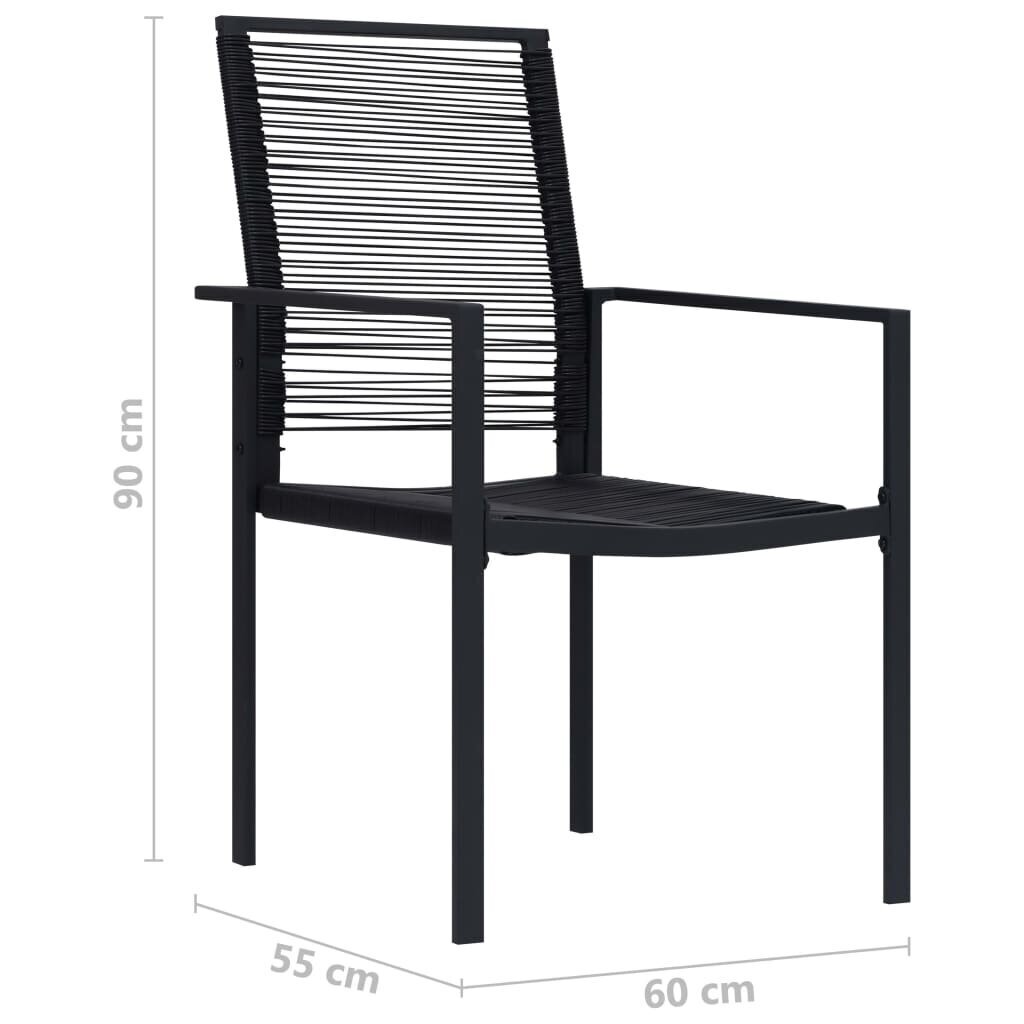 Dārza krēsli vidaXL, 4 gab., melni cena un informācija | Dārza krēsli | 220.lv