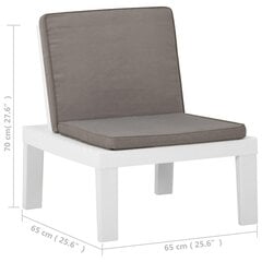Dārza atpūtas krēsls ar matračiem vidaXL, balts цена и информация | скамейка со столиком | 220.lv
