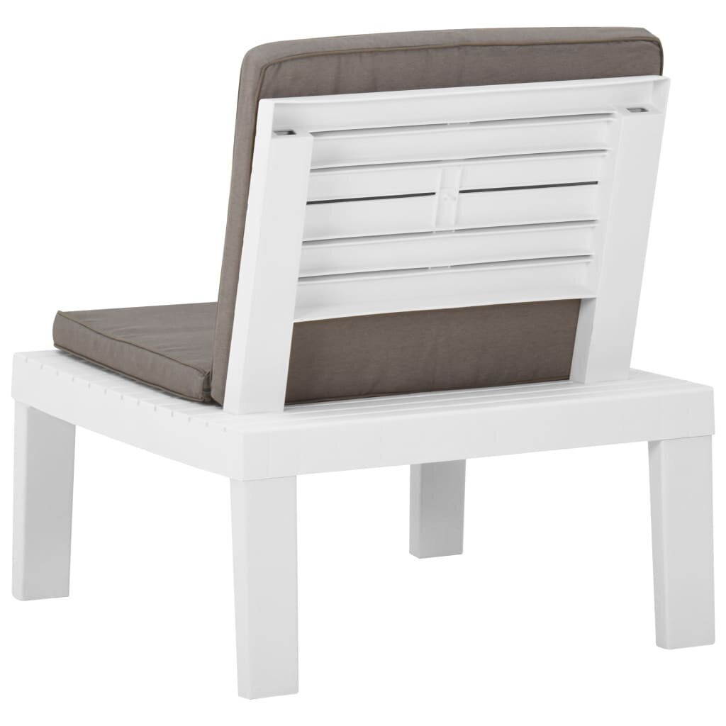 Dārza atpūtas krēsls ar matračiem vidaXL, balts cena un informācija | Dārza krēsli | 220.lv