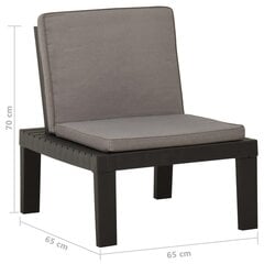 Dārza atpūtas krēsls ar matračiem vidaXL, pelēks цена и информация | скамейка со столиком | 220.lv